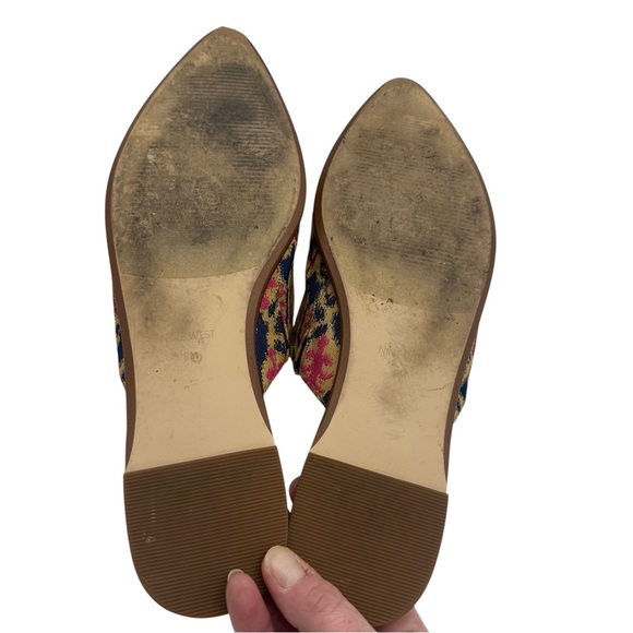 Nine West Ollial Tassel Tasseled Mules Slip On Pointed Toe Boho Shoe - Picture 8 of 9